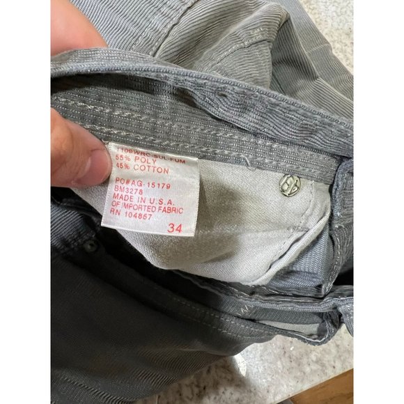 Adriano Goldschmied Iridescent Gray/Blue Corduroy Geffen‎ Fit Pants - Size 34x30 - Picture 6 of 7